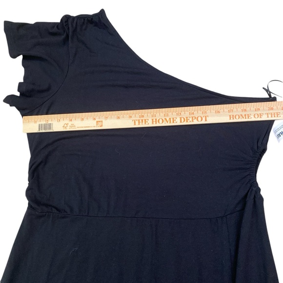 Fitted one shoulder asymmetric cutout stretch knit midi dress - Picture 6 of 7